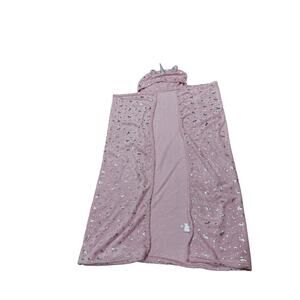 Claire’s pink plush soft unicorn hooded blanket nwot 50x60 without the hood
